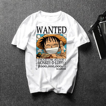 Load image into Gallery viewer, 2019 Summer New Japan Anime One Piece Luffy Zoro T Shirt Male One Piece White O-Neck Cartoon Tee Tops Men/Women Harajuku Clothes