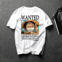 Load image into Gallery viewer, 2019 Summer New Japan Anime One Piece Luffy Zoro T Shirt Male One Piece White O-Neck Cartoon Tee Tops Men/Women Harajuku Clothes