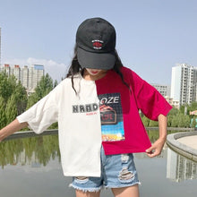 Load image into Gallery viewer, 2017 Summer New Fashion Patchwork Halajuku Loose Casual Irregular Short Sleeve Fesmale T-shirts