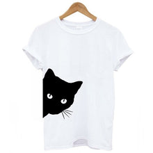 Load image into Gallery viewer, 1 Pcs Funny Cat Women T-shirt Cotton Harajuku Slim Short Sleeved Summer Shirt Sexy Korean Lady Girls Tee Tops
